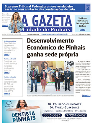 A Gazeta Cidade de Pinhais</br>Edição 601 1 GAZETA PINHAIS ABR3 ed601 capa A Gazeta Cidade de Pinhais</br>Edição 601
