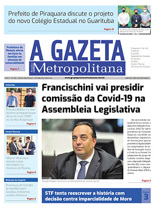 GAZETA METROPOLITANA ed295 capa A Gazeta Região Metropolitana</br>Edição 295