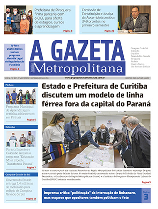 GAZETA METROPOLITANA ed302 CAPA A Gazeta Região Metropolitana</br>Edição 302