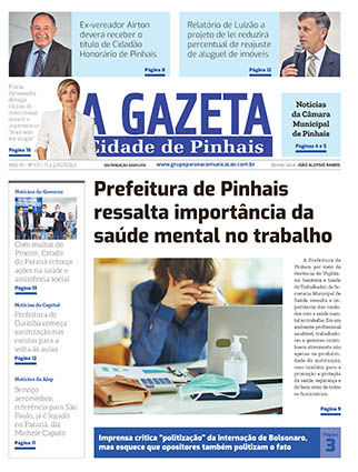 gazeta pinhais ed611 CAPA A Gazeta Cidade de Pinhais</br>Edição 611