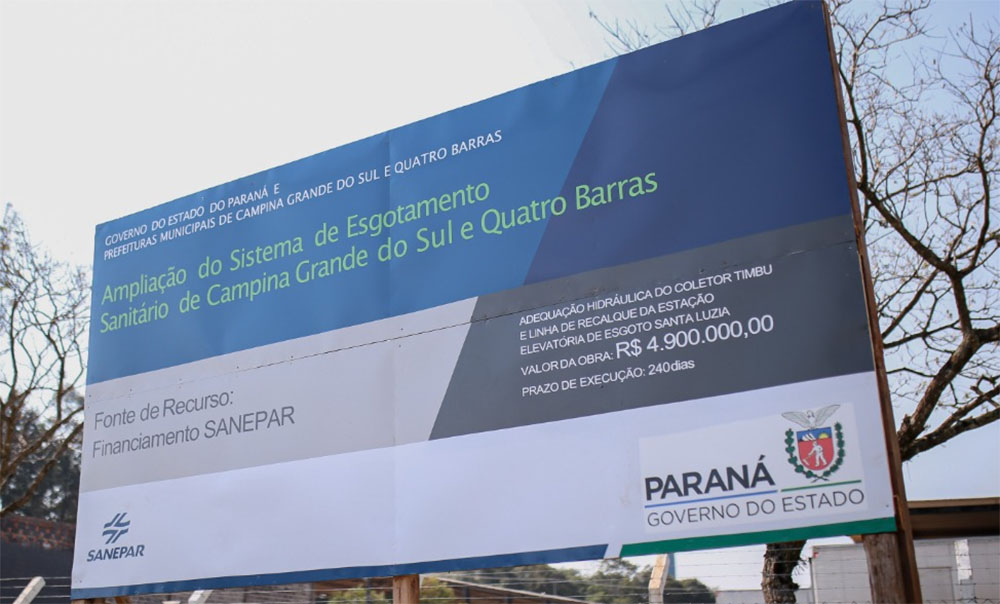 Quatro Barras é contemplada com mais de R$ 2 milhões em investimentos da Sanepar 6 Obras beneficiam moradores da Borda do Campo e Jardim Menino Deus