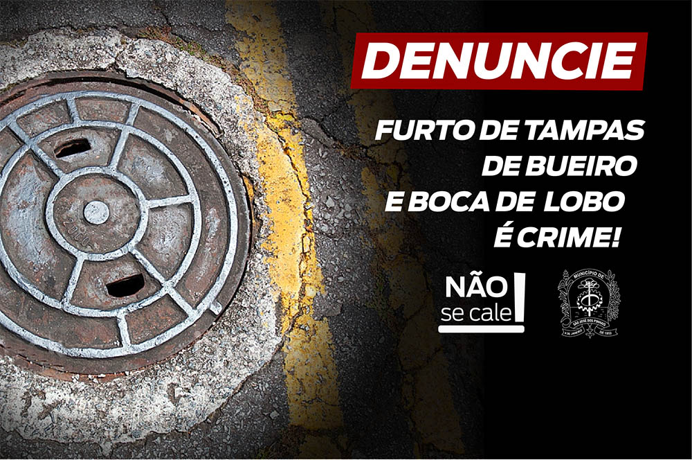 Viação e Obras Públicas de São José dos Pinhais alerta sobre furto de tampas de bueiros 1 furto de tampas de bueiros