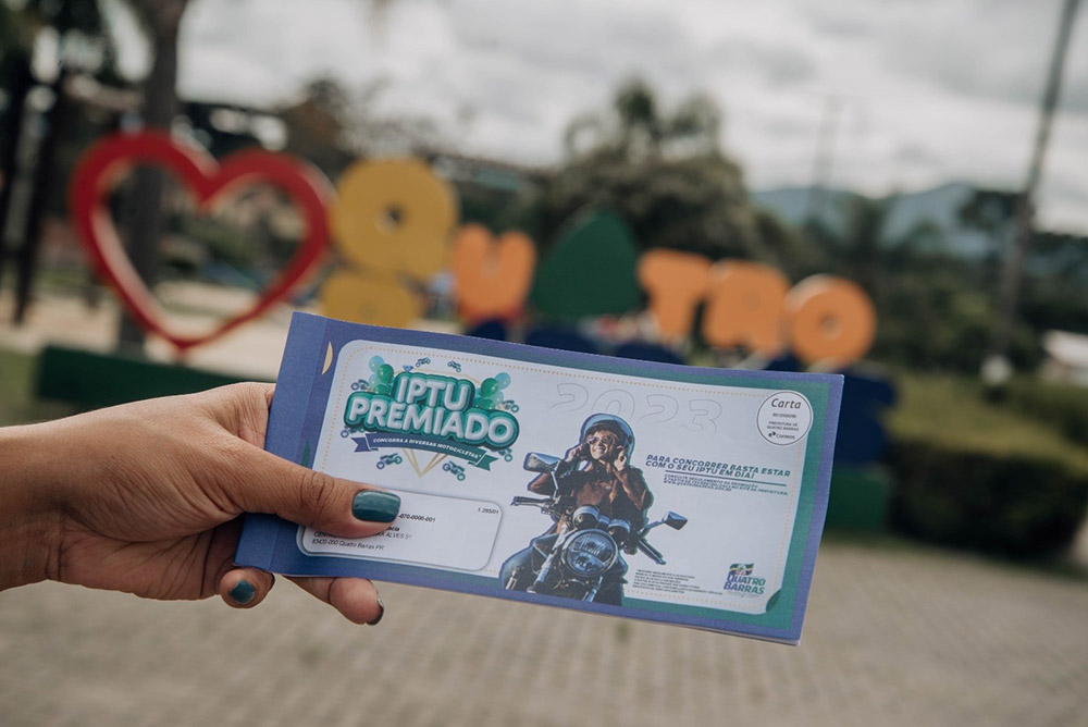 Com opções de desconto, parcelamento e sorteio de motocicletas, prefeitura de Quatro Barras inicia entrega dos carnês de IPTU 2023 4 carnês de IPTU 2023