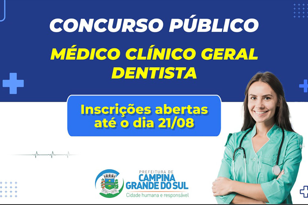 Prefeitura de Campina Grande do Sul segue divulgando concurso para médicos com salários iniciais de R$ 17.480,25 e outros benefícios com carga horária de 20h e 40h semanais 5 concurso
