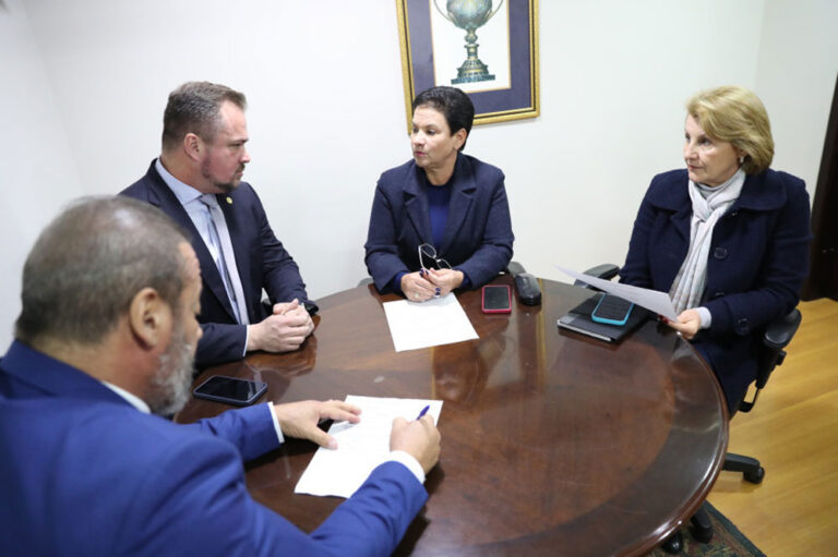 Deputadas Marli Paulino e Marcia Huçulak com os deputados Alisson Wandescheer e Gilberto Ribeiro