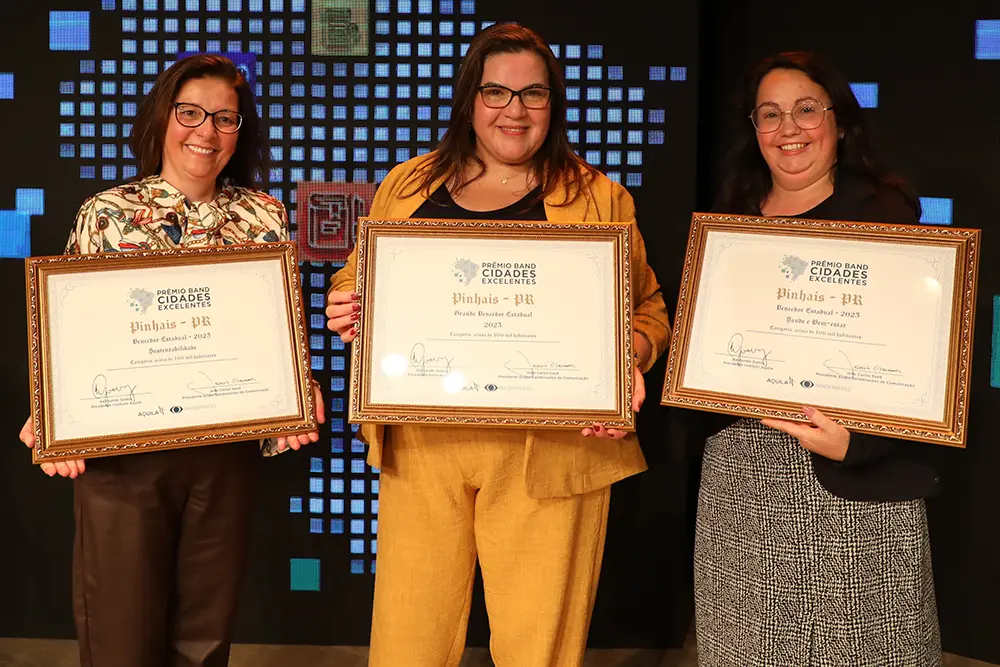 Município de Pinhais é o grande vencedor no prêmio Band Cidades Excelentes Paraná 4 Band Cidades Excelentes