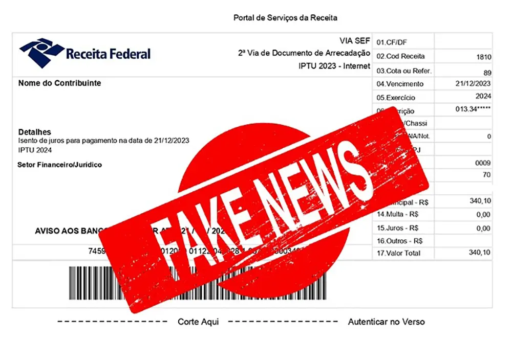 Prefeitura de Curitiba alerta sobre falso boleto de IPTU 5 falso boleto de IPTU