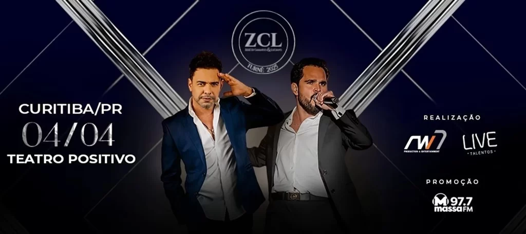 Zezé Di Camargo e Luciano, Festival de Curitiba e tributos recheiam programação de abril do Teatro Positivo e TUX 1 Teatro Positivo