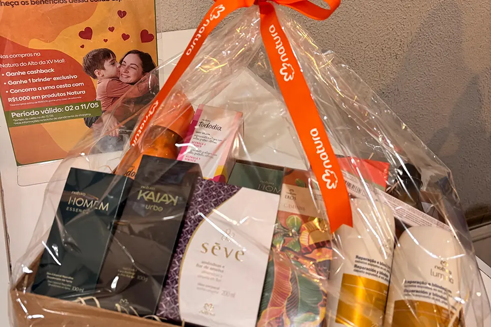 Alto da XV Mall e Natura juntos no Dia das Mães com brindes exclusivos e sorteio 1 Dia das Mães