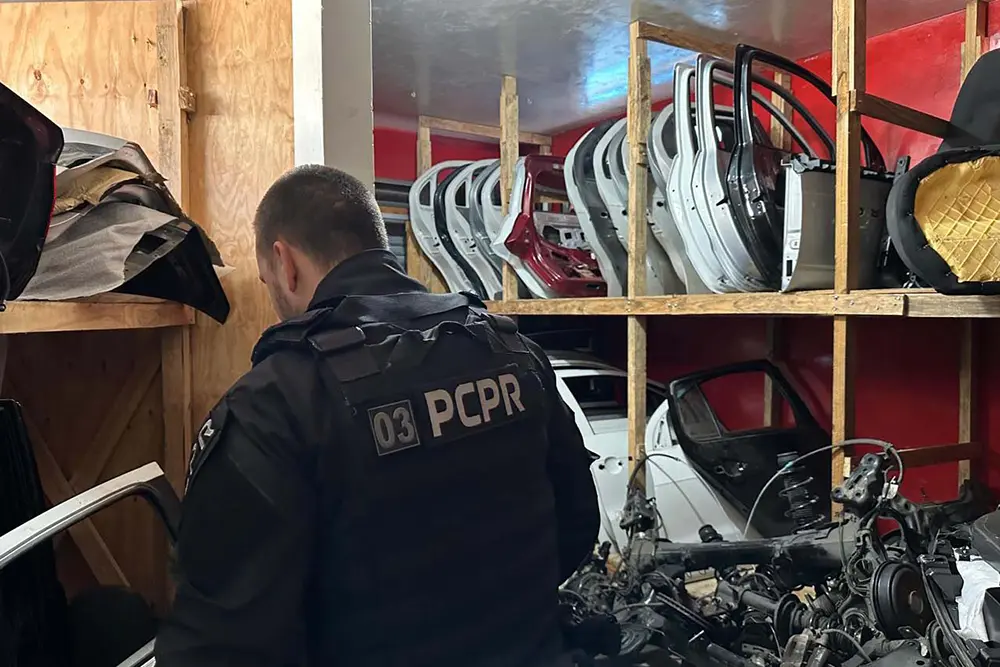Operação da Polícia Civil do Paraná descobre mega desmanche com mais de 30 veículos desmontados 3 pcpr