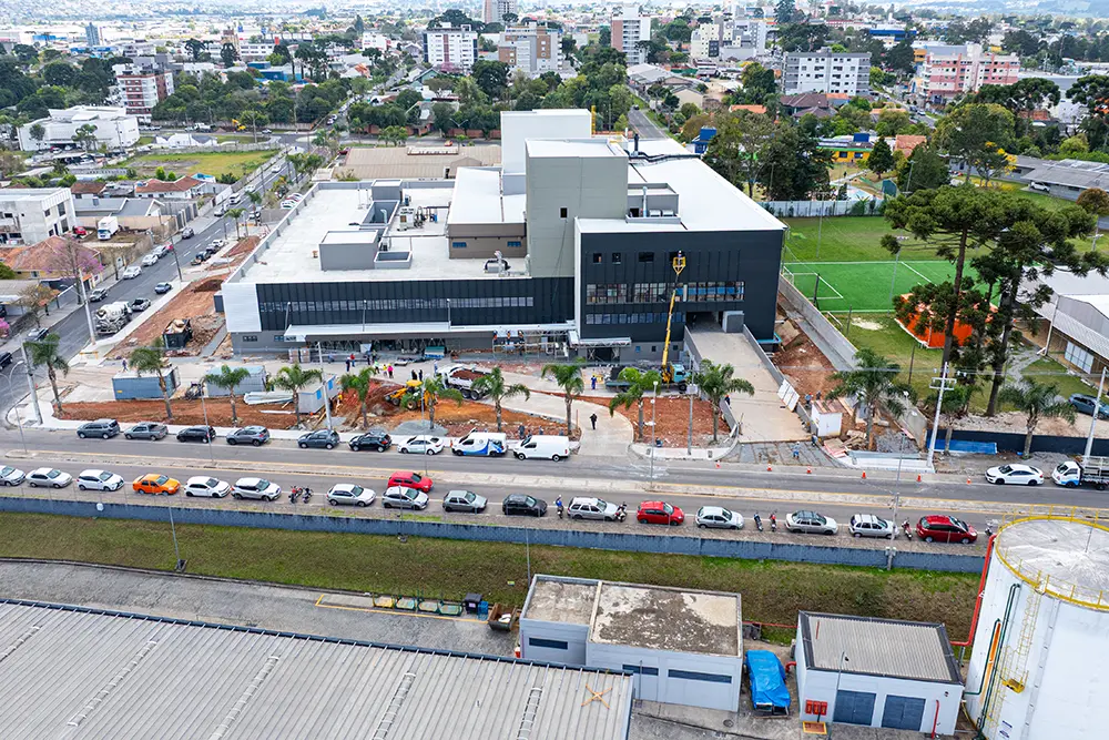 Obras do Hospital e Maternidade Papa Francisco em Pinhais avançam com chegada de equipamentos 7 Drone Hospital 17-09Eduardo Coelho-16