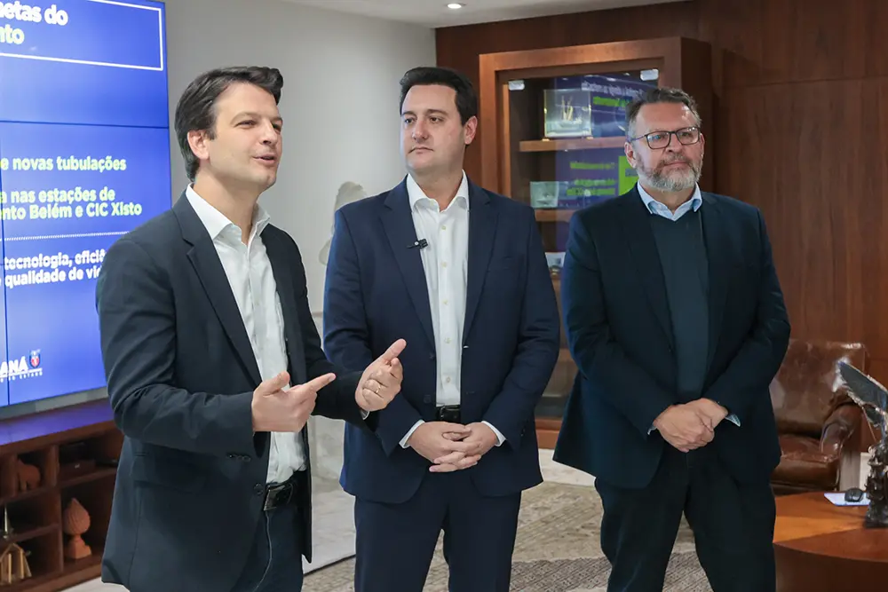 Curitiba recebe R$ 456 milhões em investimentos para ampliar rede de saneamento 3 pimentel ratinho bley