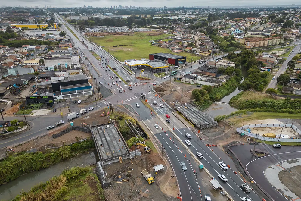 Viaduto Curitiba-Pinhais: trânsito na Victor Ferreira do Amaral e Rua Brasílio de Lara é alterado por obras 3 viaduto curitiba pinhais