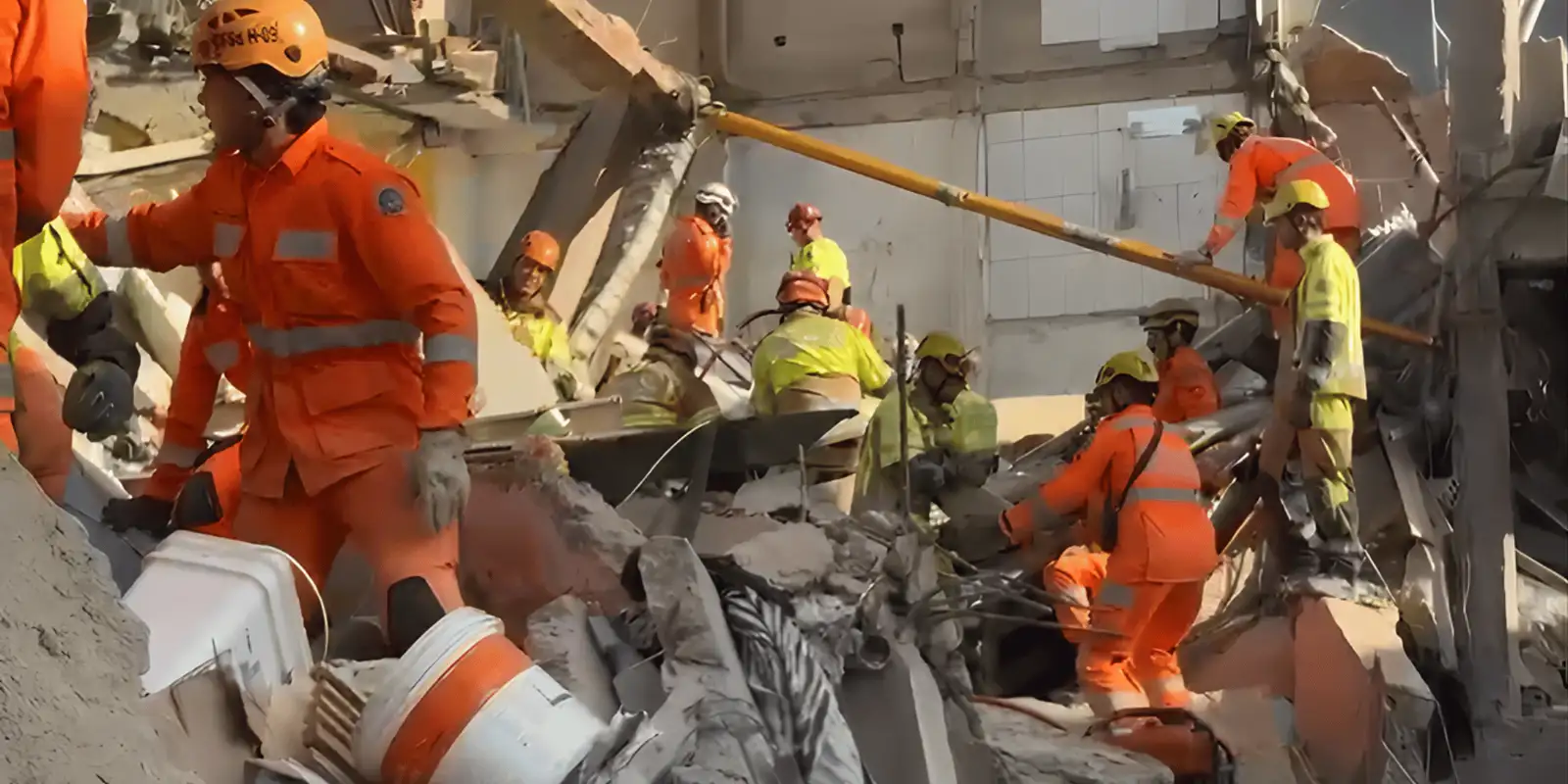 Desabamento em lar de idosos em BH: mortes e resgate 4 desabamento de predio bh reproducao corpo de bombeiros Desabamento em lar de idosos em BH: mortes e resgate