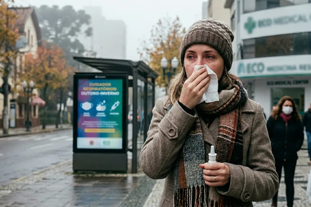Queda na temperatura aumenta casos de doenças respiratórias 5 A variação brusca de temperatura influencia diretamente na saúde dos curitibanos, exigindo atenção para o agravamento de síndromes respiratórias sazonais