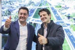 Prefeito Eduardo Pimentel e o governador Carlos Massa Ratinho Junior apresentaram o projeto das obras do novo viaduto do Orleans, em Curitiba