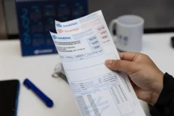 O volume de água consumido ganha clareza com uma tabela estruturada contendo os dados de leitura do hidrômetro